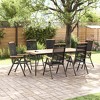 Garden Chair Set of 6 Black Plywood Standard Foldable vidaXL - 2 of 4