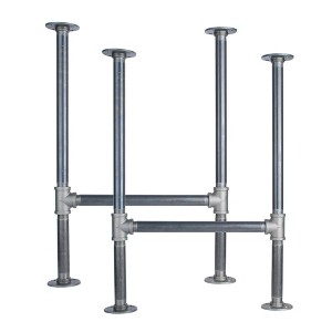 Pipe Decor 1 in. Heavy Duty H Round Flange Pipe Legs, for Restore Wood Dining Tabletops - 1 of 4