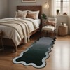 Washable Scalloped Living Room Rugs, Indoor Modern Ombre Soft Non Slip Area Rug for Bedroom, Large Home Decor Carpet for Dining Room - 4 of 4