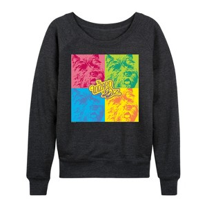 Women's - Wizard of Oz - Toto Lightweight French Terry Wide Neck Long Sleeve Graphic Shirt - 1 of 4