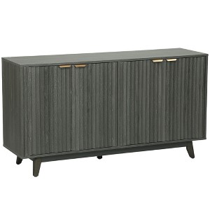 HOMCOM Fluted Buffet Cabinet with Storage, 55" Modern Sideboard Storage Cabinet with 4 Doors, 2 Adjustable Shelves and 5 Wood Legs - 1 of 4