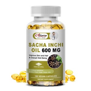 Alliwise Sacha Inchi Oil 600mg Rich Source of Omega 3, 6 and 9 and Antioxidants, Improve Skin & Hair Health, 120 Ct - 1 of 4