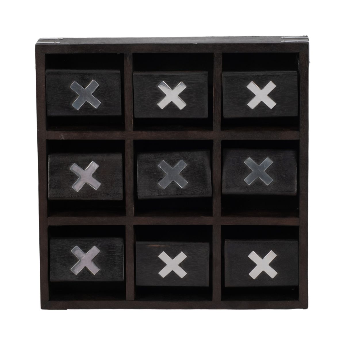 Revolving Wooden Tic Tac Toe Decorative Game - Stylish and Fun Coffee Table Game for Office, Room, and Home Decor Accent - thumbnail 6