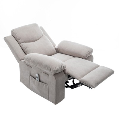 ChicFurnit Sectional Sofas Modern Power Recliner Chair with Adjustable Massage and Heating for Living Room, Beige, 38.13"*36.63"*40.5"