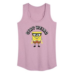 Women's - SpongeBob SquarePants - Stay Weird Graphic Racerback Tank - 1 of 4