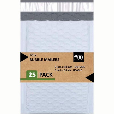 25 Pack #00  5 "x 9" Kraft Bubble Self Seal Mailers Padded Shipping Envelopes 