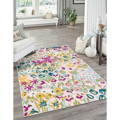 Unique Loom Bloom Collection Area Rug - Celosia (4' 1