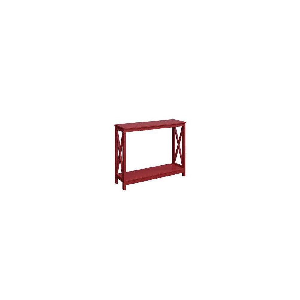 Breighton Home Oxford Console Table with Shelf in Cranberry Red