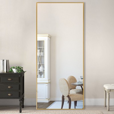 Neutypechic Modern Rectangular Metal Framed Full Length Mirror Free ...