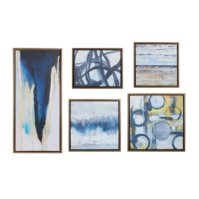 SEVOBAL Wall Art Geometric Gallery Canvas Set Modern Chic Decor for Sleek Expressive Dynamic Contemporary Rooms, Multicolored, 40.94"*6.89"*24.41"