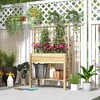 Outsunny Wooden Raised Planter Box with Trellis, Raised Flower Bed with Storage Shelf, Outdoor Garden Planter for Vegetables, Flowers, Herbs - 3 of 4