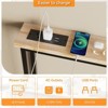 VINGLI Oak-colored 1-piece Set Melamine + Iron Hallway Table with Power Strip - 2 of 4