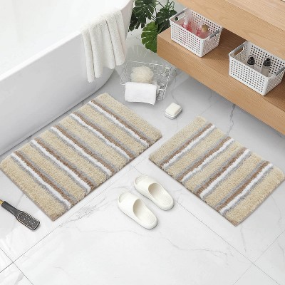 Home Weavers Glamour Collection 100% Polyester Microfiber Bathroom Rug, Non Slip Bath Mat Water Absorbent Soft Microfiber Shaggy Mat Machine Washable