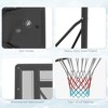 RISOKEYS Portable Basketball Hoop, Height Adjustable 7.5-10FT, with 43.25 in Backboard and Wheels, for Indoor Outdoor - 3 of 4