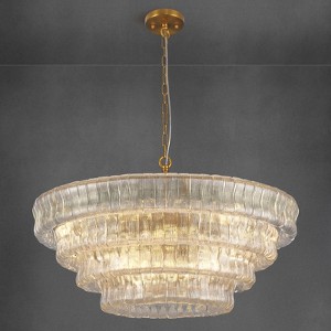 CityFurn 8/12-Light 24"/36" Modern Tiered Round Chandelier with Clear Glass - 1 of 4