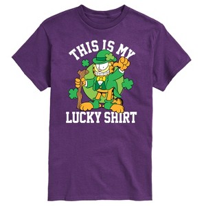 Men's - Garfield - This Is My Lucky Shirt Patrick's Day Short Sleeve Graphic T-Shirt - 1 of 4