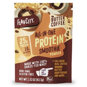 FlavCity Single Serve Protein Smoothie Powder - Butter Coffee - 43.5gms - 1 of 2
