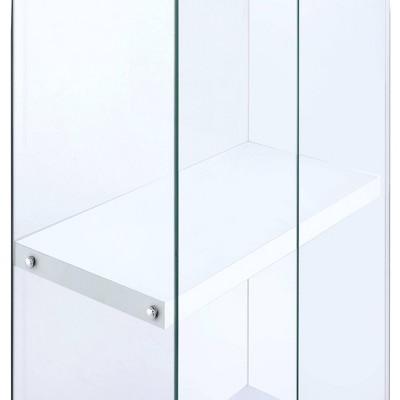 Maxwell Transitional Glam 68'' Transparent Glass Curio Cabinet