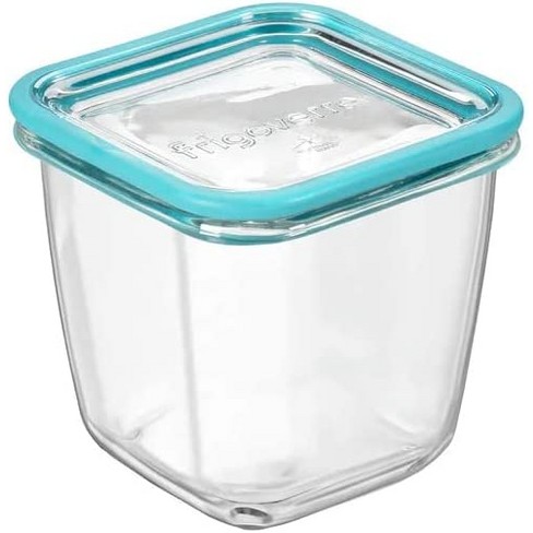 Plat De Conservation Carré En Verre Avec Couvercle BORMIOLI ROCCO | 75 Cl | Verre Transparent Bleu | Idéal Frigo, Micro-ondes, Lave-vaisselle