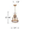 Possini Euro Design Elida Brass Mini Pendant Light 11" Wide Modern Chrome Glass Bell Jar Shade for Dining Room House Foyer Kitchen Island Entryway - 4 of 4