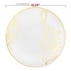 Smarty Had A Party 10.25" White w/ Gold Antique Floral Plastic Dinner Plates - 120 pcs - 3 of 4