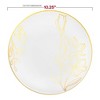 Smarty Had A Party 10.25" White with Gold Antique Floral Round Disposable Plastic Dinner Plates (120 Plates) - image 2 of 4