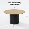 PexFix 52" Solid Wood Round Dining Table Kitchen Table for 4-6 with Tabletop & Concave Cylinder Legs for Living/Dining Room Coffee Office Natural - 4 of 4