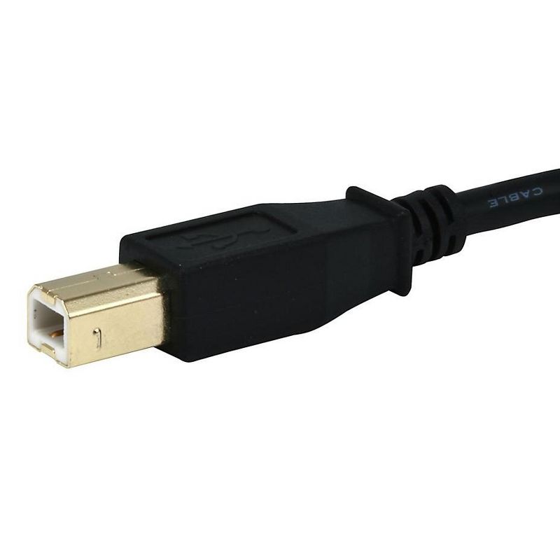 Monoprice USB 2.0 Cable - 10 Feet - Black | USB Type-A Male to USB Type-B Male, 28/24AWG with Ferrite Core, Gold Plated, 3 of 4