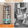 TackView 360°Rotating Bookshelf, 54''Tall Metal Spinning Bookshelf Tower,Industrial Revolving Bookcase Organizer for Home Office - 4 of 4