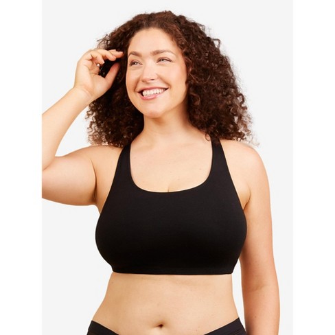 Leading Lady The Serena Cotton Wirefree Sports Bra In Black Size 52dd f g. Target