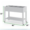 VisioGear Raised Garden Bed, Rectangle Planter with 4 Wheels, Mobile Garden Planter with 1 Shelf for Backyard, Grey, 48"*24"*33" - 3 of 4