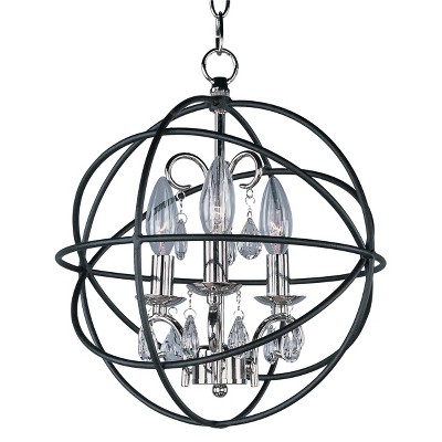 14" Orbit 3-Light Pendant Anthracitce/Polished Nickel - Maxim