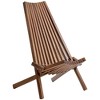 Okak Lawn Chairs with Foldable Design, Patio Chair with Ergonomic Seat and Tall Slanted Back, Outdoor Recliner for Backyard, Garden, Natural - 3 of 4