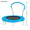 Jump Into Fun 36" WITH HANDLE Indoor Mini Trampoline Easy to Install Metal Material Small Fitness Rebounder for Indoor and Outdoor Use - 2 of 4