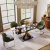 POVISON Modern Luxury Upholstered Dining Chairs Set of 2, Barrel Accent Chairs, Green - 3 of 4