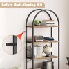 Arched Bookshelf, 5-Tier Open Bookshelf, Modern Bookcase Storage Shelves with Metal Frame - 3 of 4