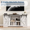66" White Modern Media Console – TV Stand for TVs Up to 70", Wooden Entertainment Center with 4 Drawers & Sliding Barn Door - 3 of 4