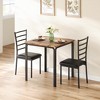 COZONY 3-Piece Dining Table Set for 2 with Upholstered Chairs, Square Kitchen Table and Chair Set for Small Spaces and Breakfast Nook - 2 of 4