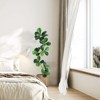 Fiddle Leaf Fig Artificial Tree with White Planter, Fake Rubber Tall Fake Floor Plant In Pot - Artificial Trees for Home Office Living Room Decor - 2 of 4