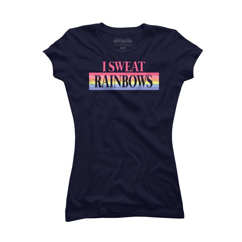Junior's Design By Humans Rainbow Sweat By ChinUp T-Shirt, 1 of 4