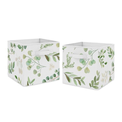 Sweet Jojo Designs Vintage Floral Collection Foldable Fabric Storage Bins - Set of 2