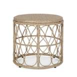 Bruce Outdoor Wicker Round Side Table Light Brown - Christopher Knight Home