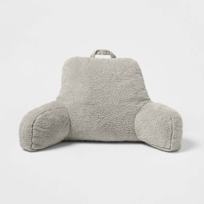 Sherpa Bed Rest Pillow Light Gray - Room Essentials™
