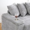 GlasFlength L Shaped Sofas Modern Sofa with Comfortable Seating for Living Room or Lounge Area Gray,111”*22”*33" - 2 of 4