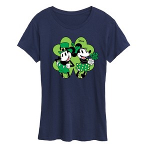 Women's - Disney - Mickey Minnie Shamrock Short Sleeve Graphic T-Shirt - 1 of 4