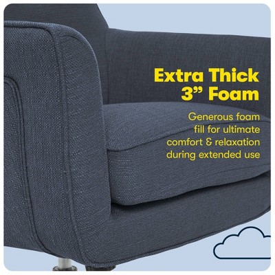 Sanctuary Blue Memory Foam Swivel Home Office Chair with Arms