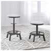 Signature Design by Ashley Torjin Adjustable Counter Height Bar Stools Set of 2, Vintage White Backless Swivel Stools with Metal Base - 2 of 4