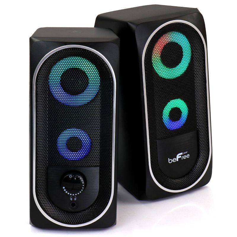 beFree Sound 2.0 Computer Gaming Speakers with LED RGB Lights, 2 of 9