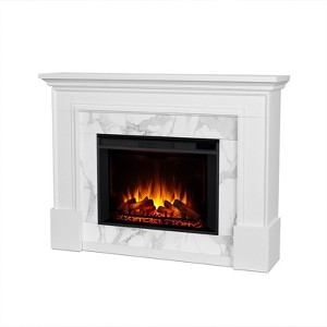 Merced 61" Grand Electric Fireplace in White by Real Flame - 1 of 4