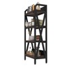 Hrinhom 25.6"W Storage Shelves, 4-Tier Wooden Kitchen Shelves with Metal Frame - 4 of 4